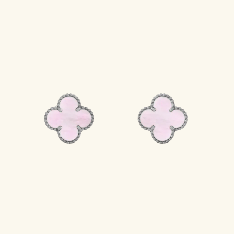 Boucles d’Oreilles Trèfle Bicolores Femme – Acier Inoxydable
