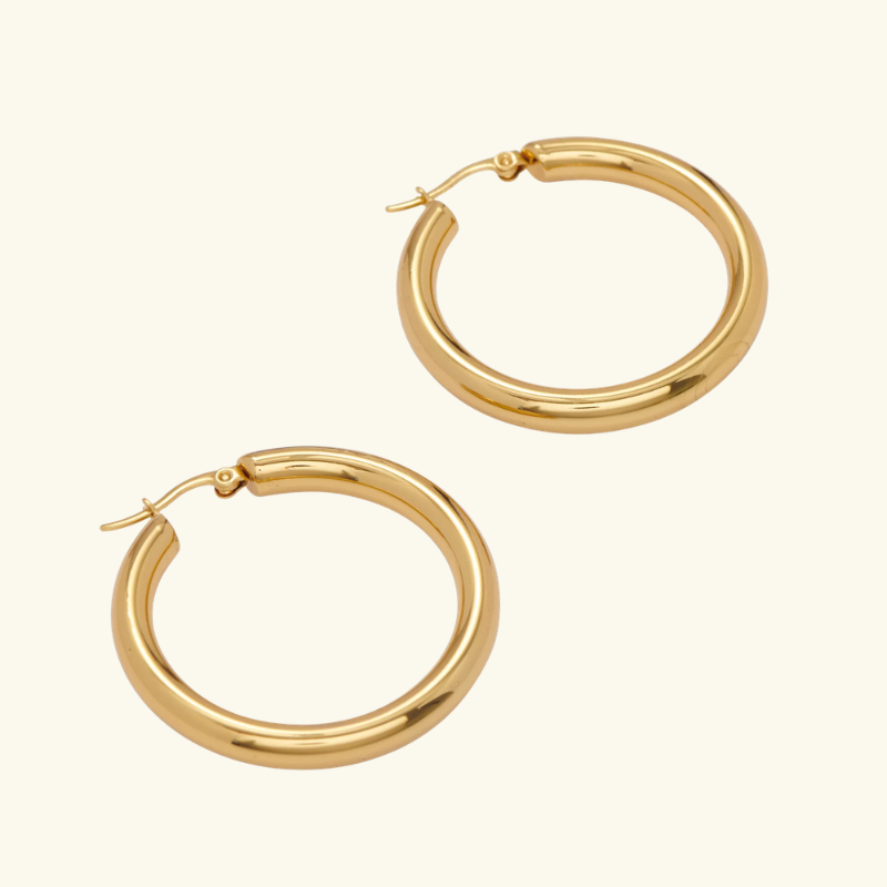 Boucles d’Oreilles Créoles Tube Femme – Acier Inoxydable