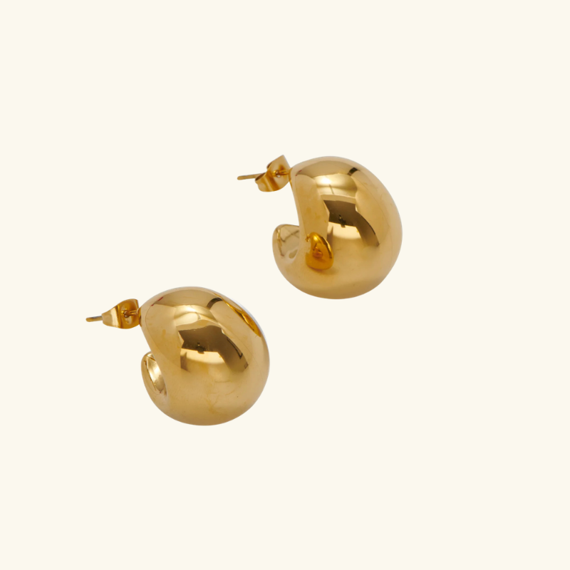 Boucles d’Oreilles Huggie Boule Femme – Acier Inoxydable