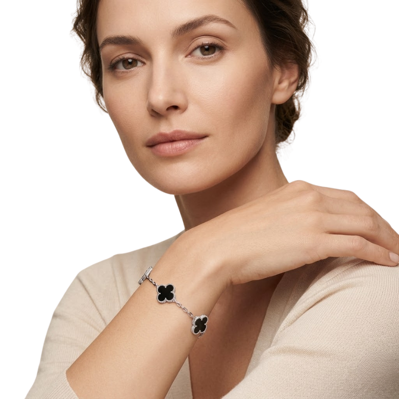 Bracelet Trèfle Triple Femme – Acier Inoxydable Plaqué Or