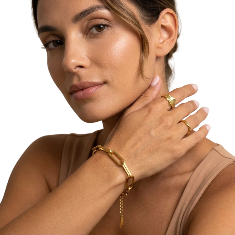 Bracelet Chaîne Trombone Femme – Acier Inoxydable