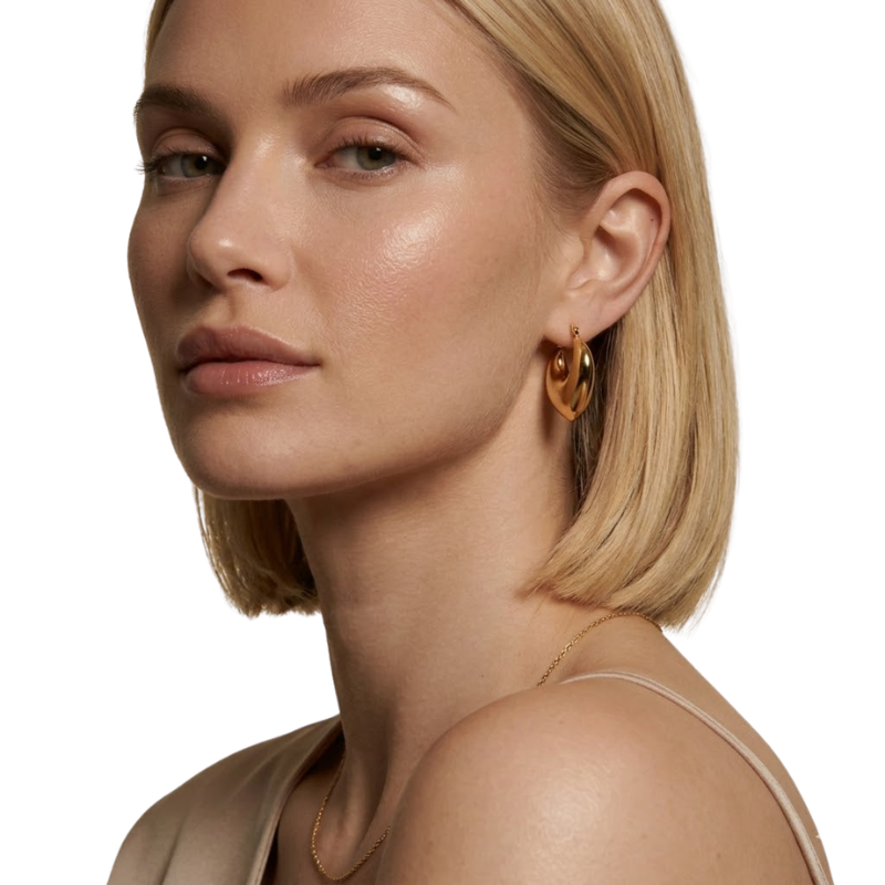 Boucles d’Oreilles Créoles Triangle Femme – Acier Inoxydable