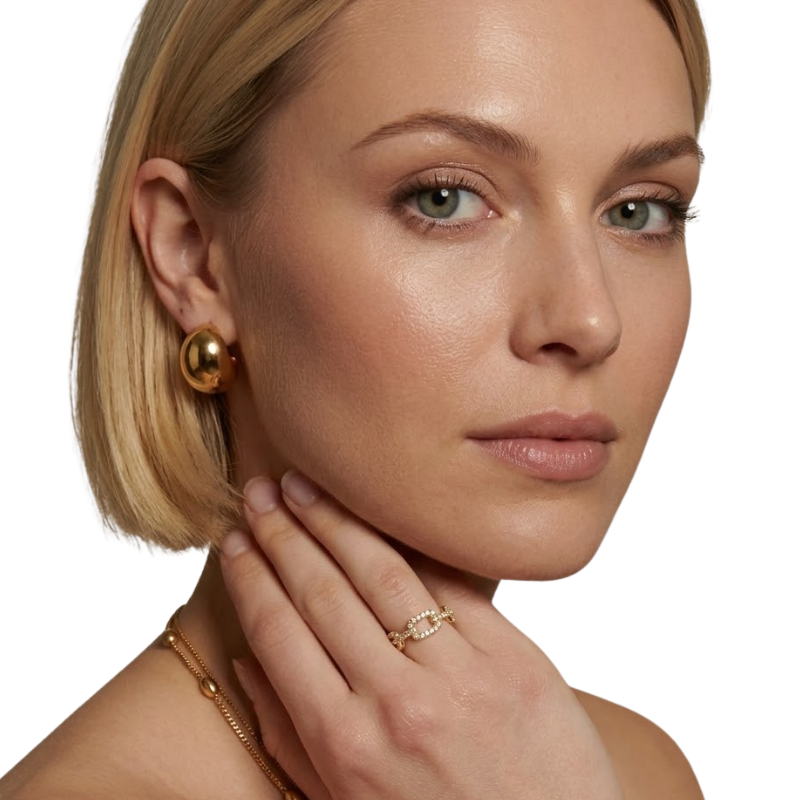 Bague Chaîne à Maillons Femme – Acier Inoxydable avec Détails Sertis Style Moderne