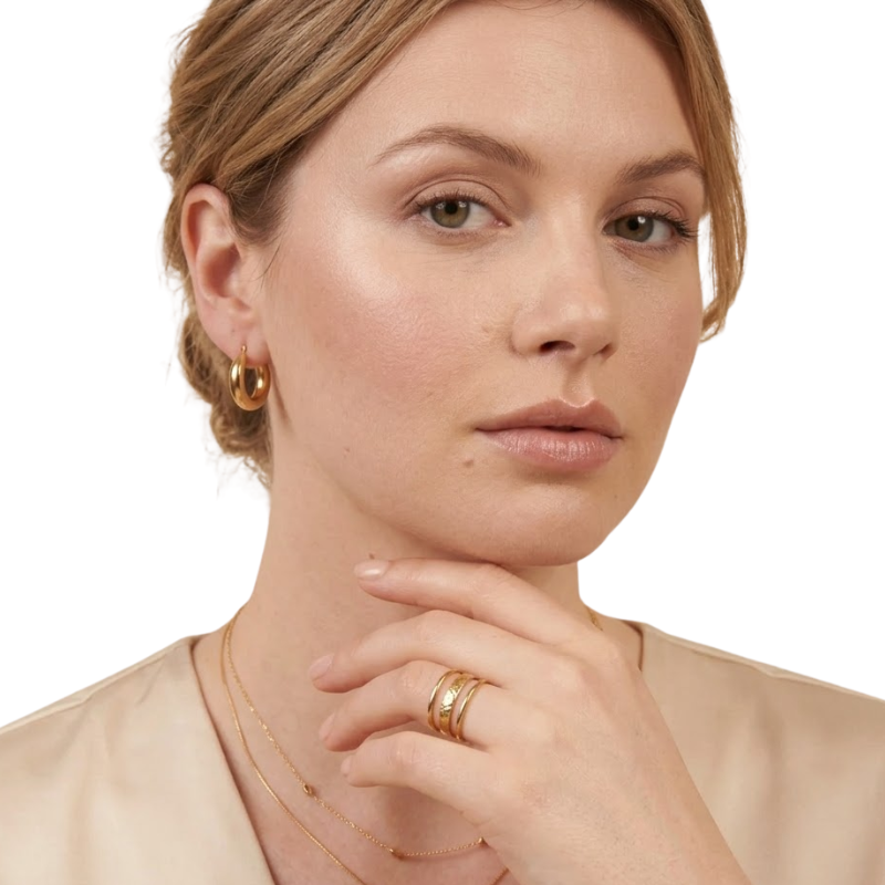 Bague Trois Anneaux Femme – Design Superposé en Acier Inoxydable Ajustable