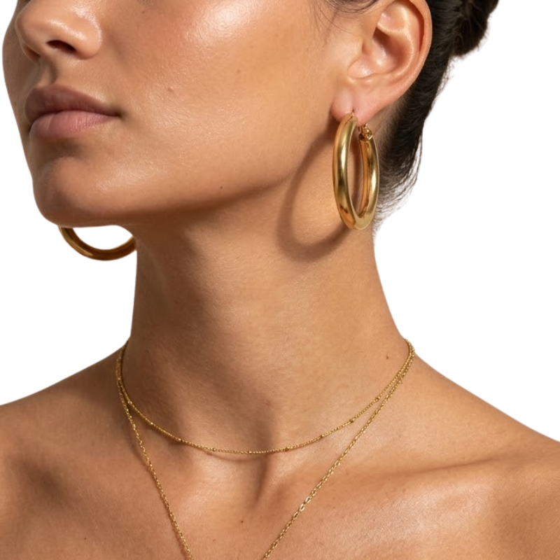 Boucles d’Oreilles Créoles Tube Femme – Acier Inoxydable