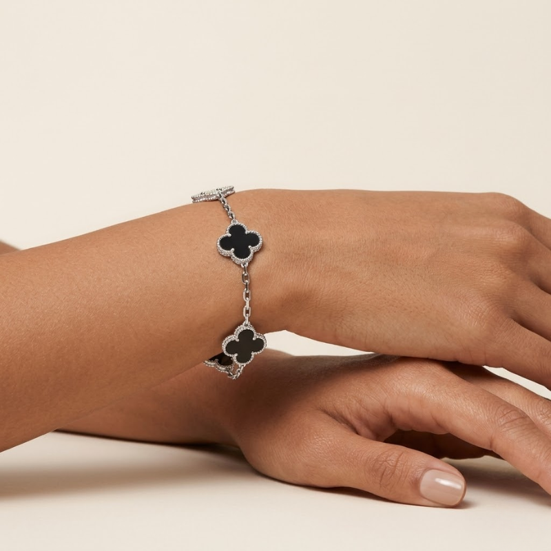 Bracelet Trèfle Triple Femme – Acier Inoxydable Plaqué Or