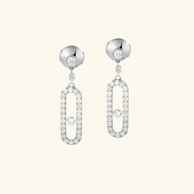 Boucles d’Oreilles Créoles Femme – Acier Inoxydable Plaqué Or avec Détails Sertis