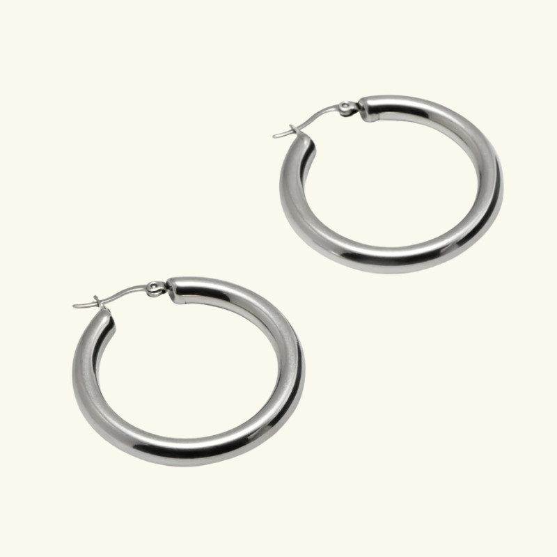 Boucles d’Oreilles Créoles Tube Femme – Acier Inoxydable