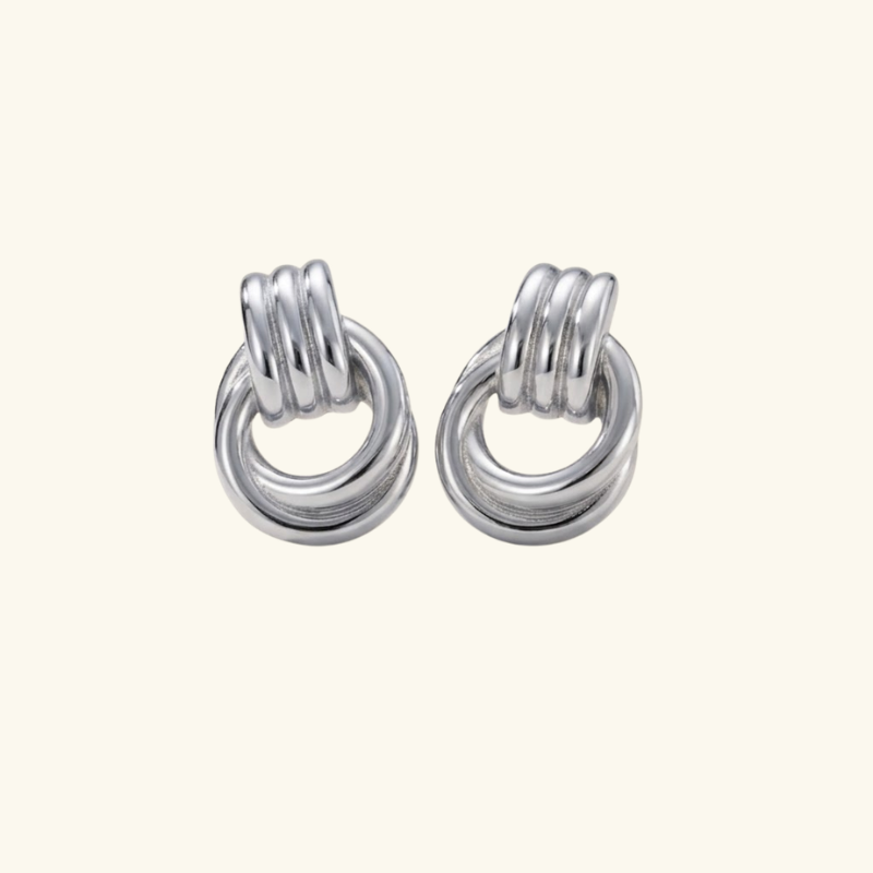 Boucles d’Oreilles Entrelacées Femme – Acier Inoxydable