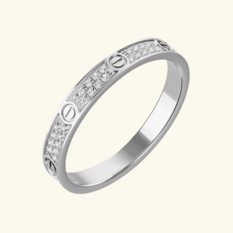 Bague Éternité Fine Femme – Acier Inoxydable avec Détails Sertis Style Minimaliste