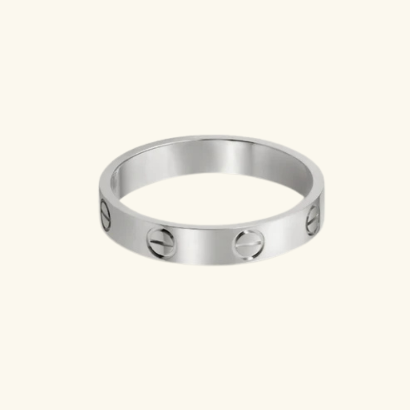 Bague Éternité Femme – Acier Inoxydable Doré avec Détails Sertis Style Classique