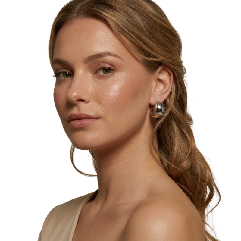Boucles d’Oreilles Huggie Boule Femme – Acier Inoxydable