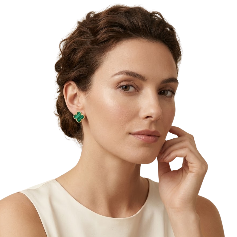 Boucles d’Oreilles Trèfle Femme – Acier Inoxydable