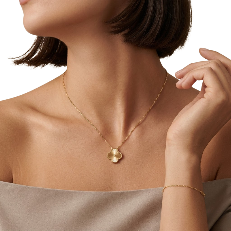 Collier Trèfle Femme – Acier Inoxydable