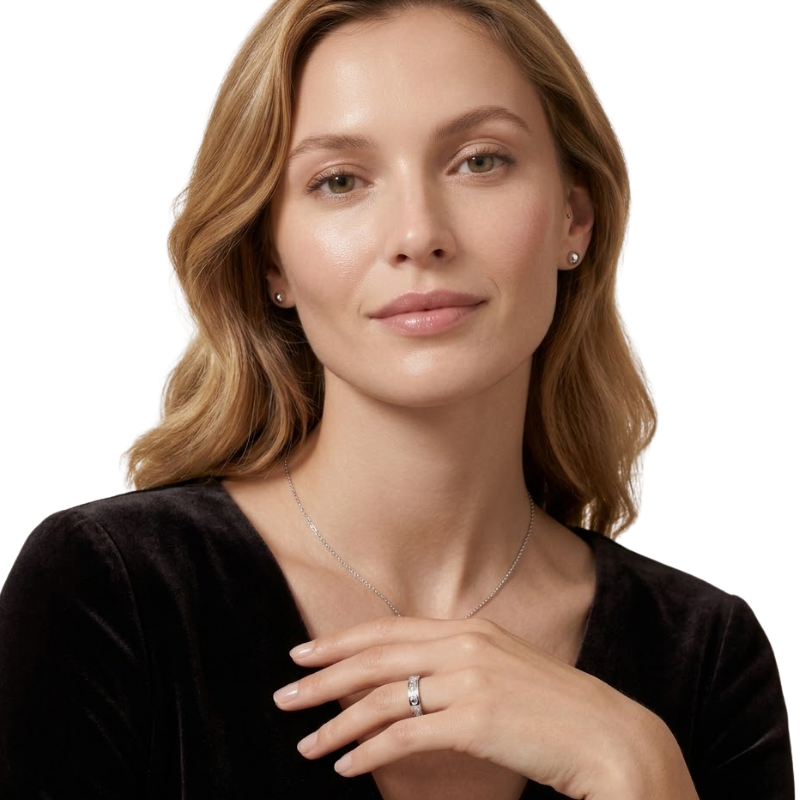 Bague Éternité Fine Femme – Acier Inoxydable avec Détails Sertis Style Minimaliste