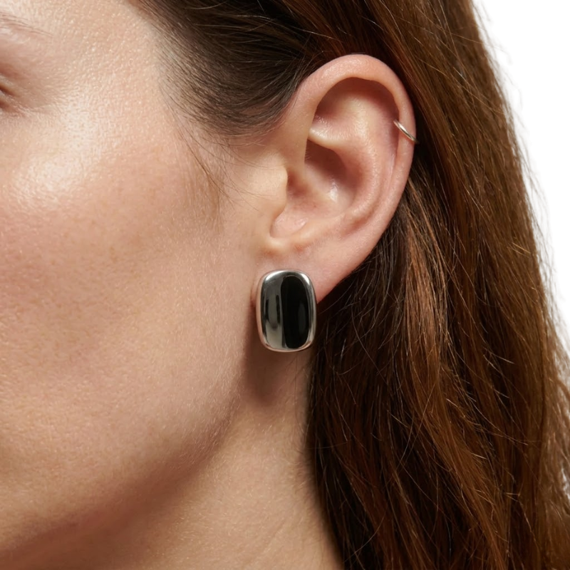 Boucles d’Oreilles Carrées Femme – Acier Inoxydable