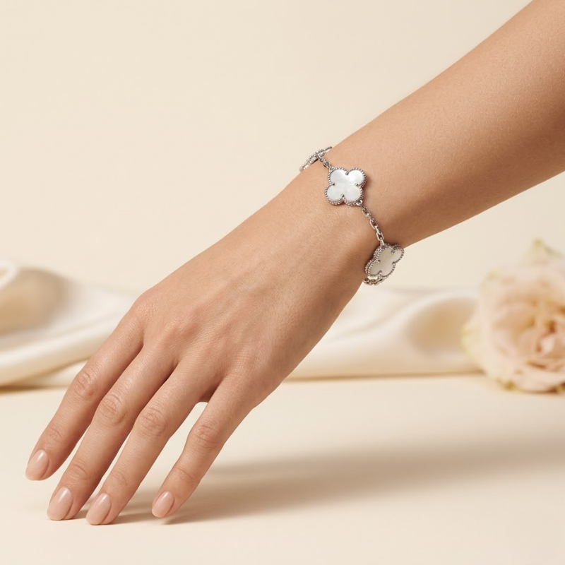 Bracelet Trèfle Triple Femme – Acier Inoxydable Plaqué Or