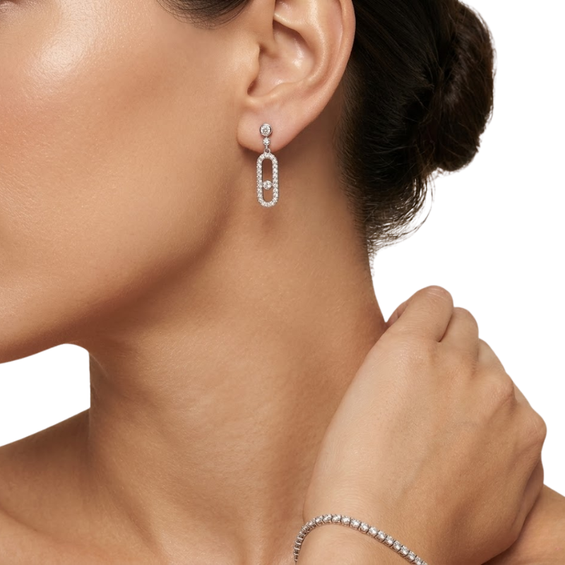Boucles d’Oreilles Créoles Femme – Acier Inoxydable Plaqué Or avec Détails Sertis