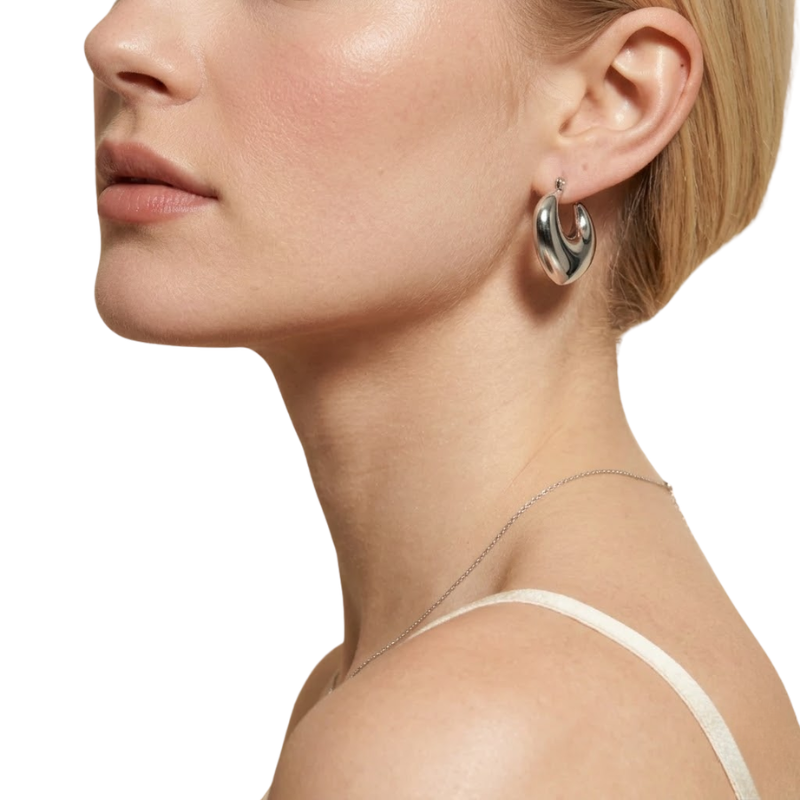 Boucles d’Oreilles Créoles Triangle Femme – Acier Inoxydable