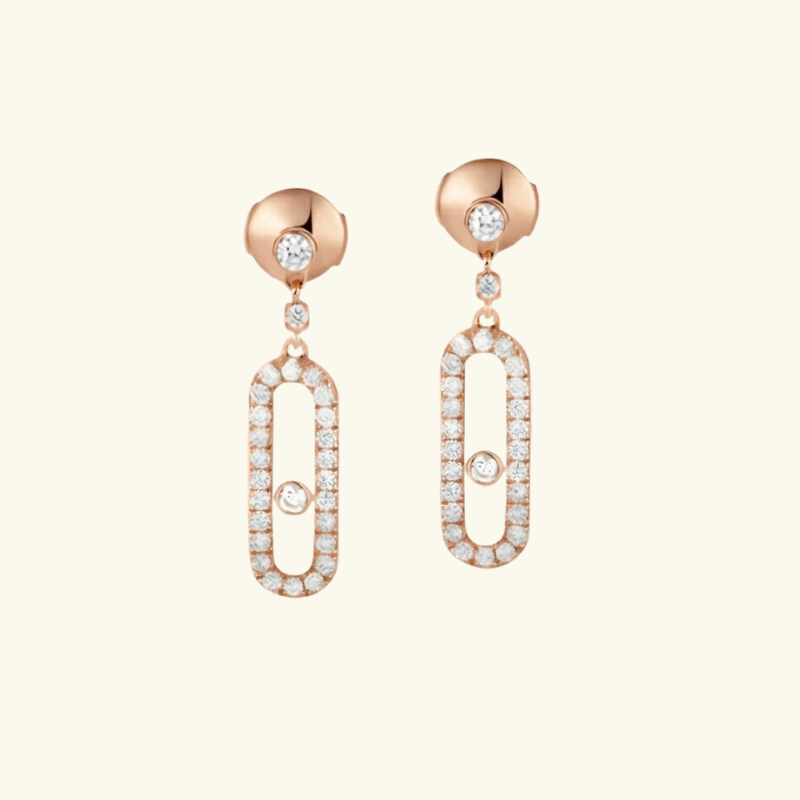 Boucles d’Oreilles Créoles Femme – Acier Inoxydable Plaqué Or avec Détails Sertis
