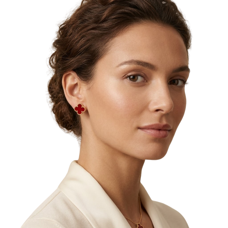 Boucles d’Oreilles Trèfle Femme – Acier Inoxydable
