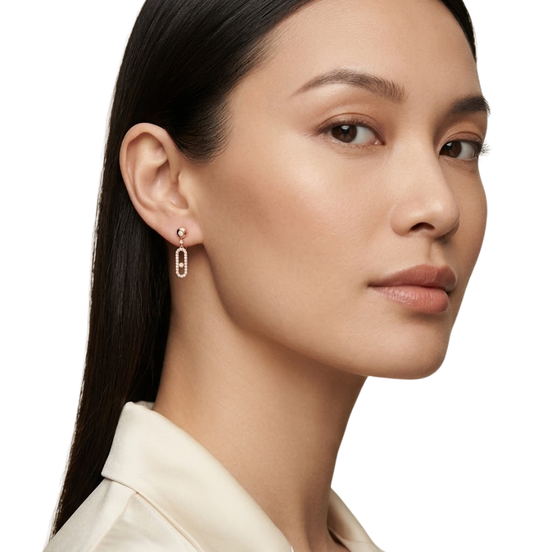 Boucles d’Oreilles Créoles Femme – Acier Inoxydable Plaqué Or avec Détails Sertis