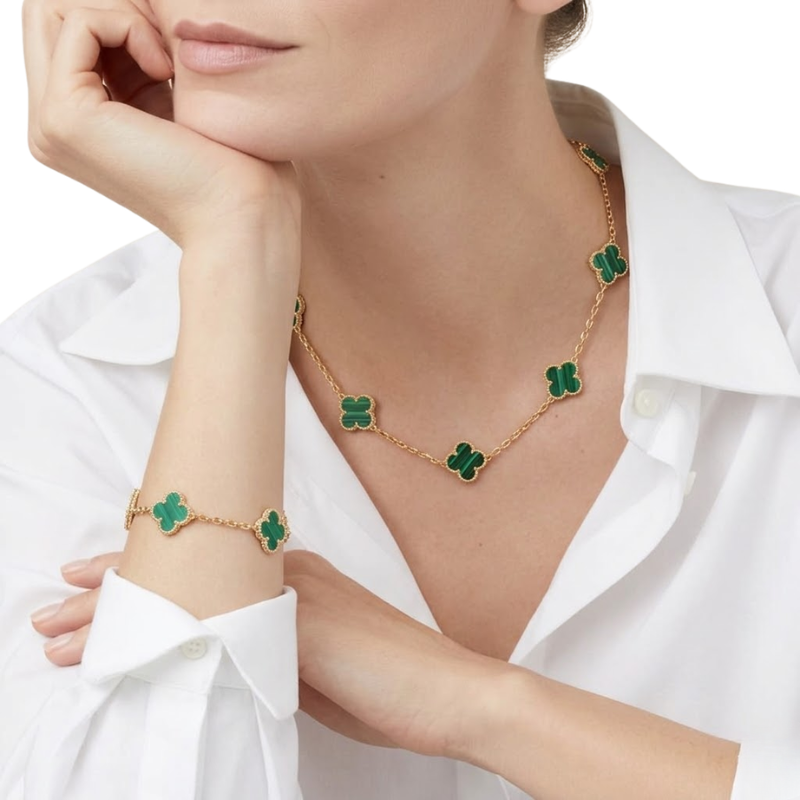 Collier Trèfle Femme – Acier Inoxydable Doré