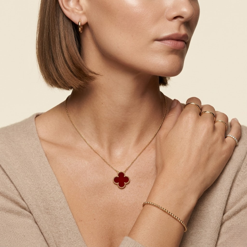 Collier Trèfle Femme – Acier Inoxydable