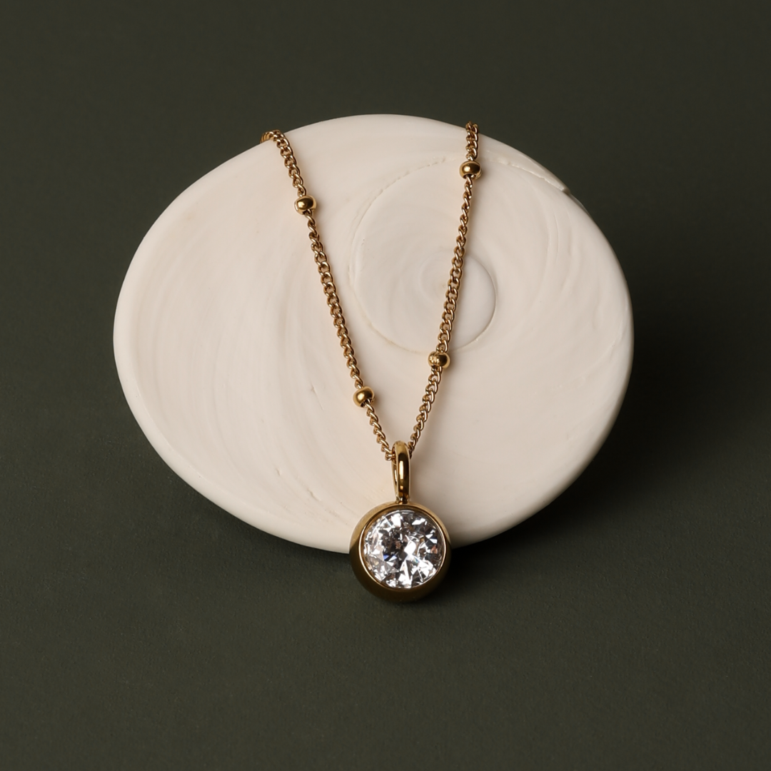Collier Pierre de Naissance Femme Acier Inoxydable