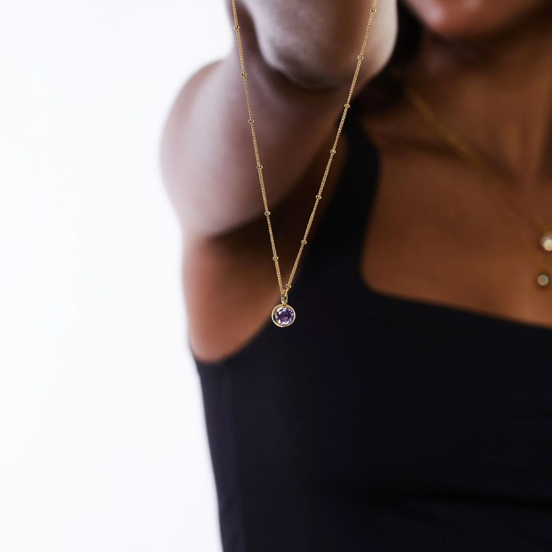 Collier Pierre de Naissance Femme Acier Inoxydable