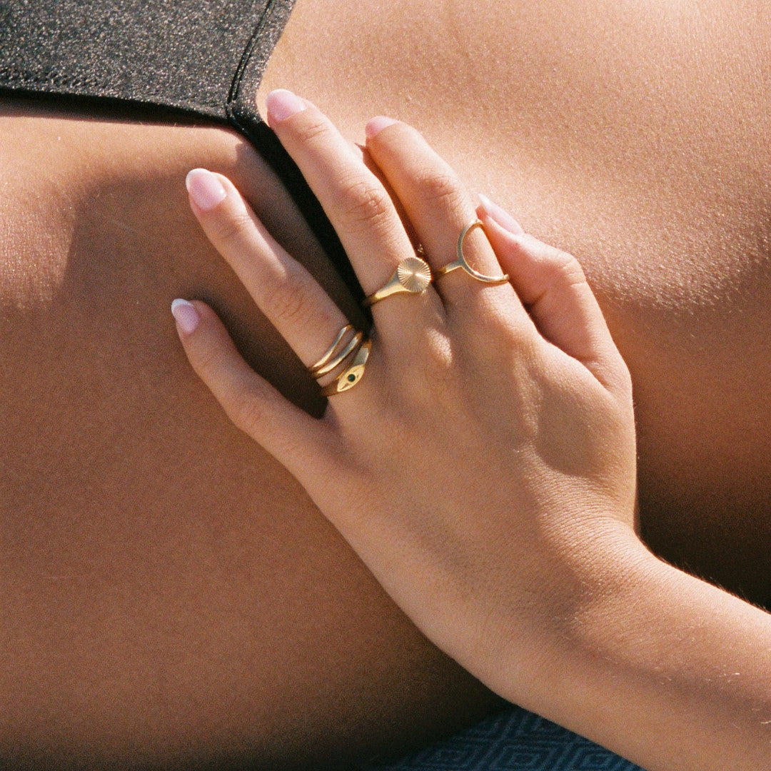 Bague Double Bande Fine Femme Acier Inoxydable
