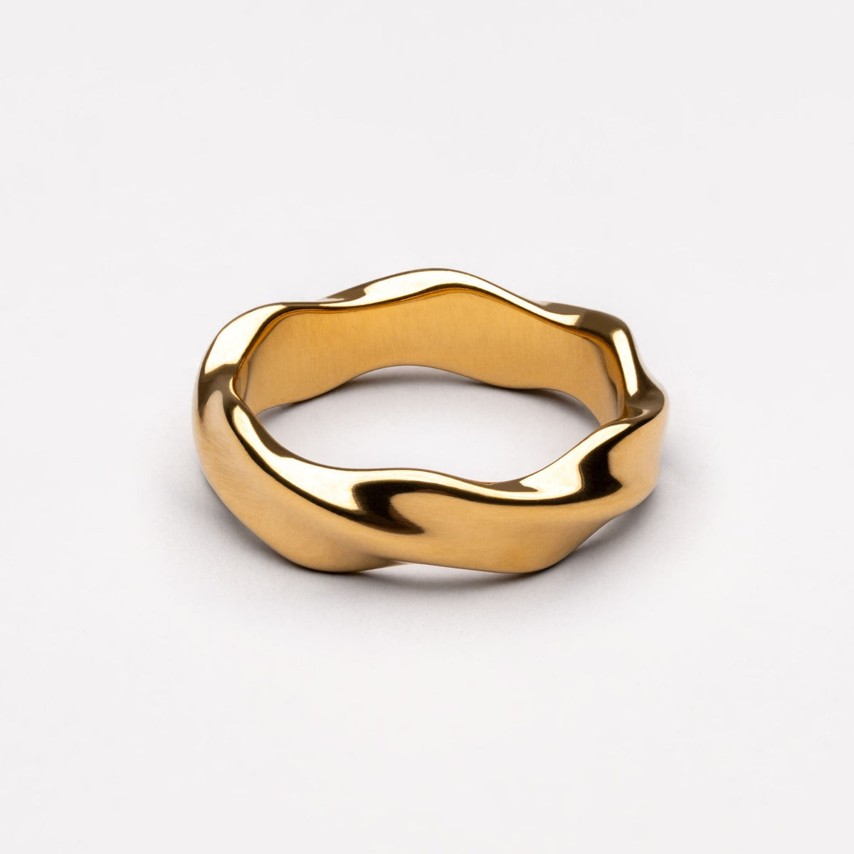 Bague Épaisse Forme Organique Femme Acier Inoxydable