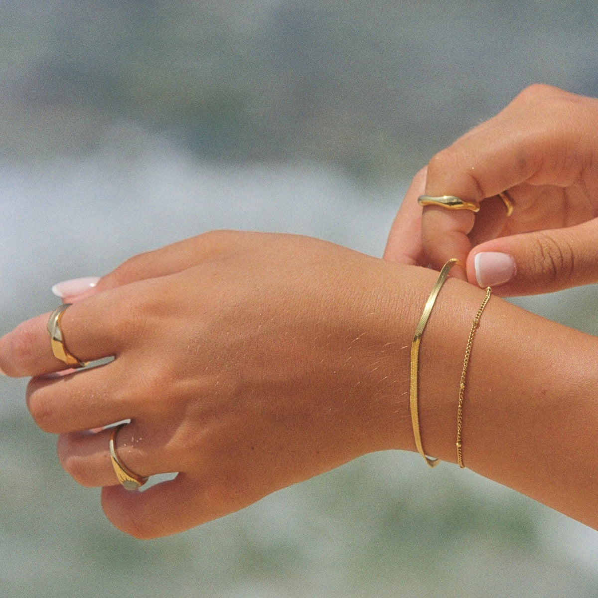 Bague Épaisse Forme Organique Femme Acier Inoxydable