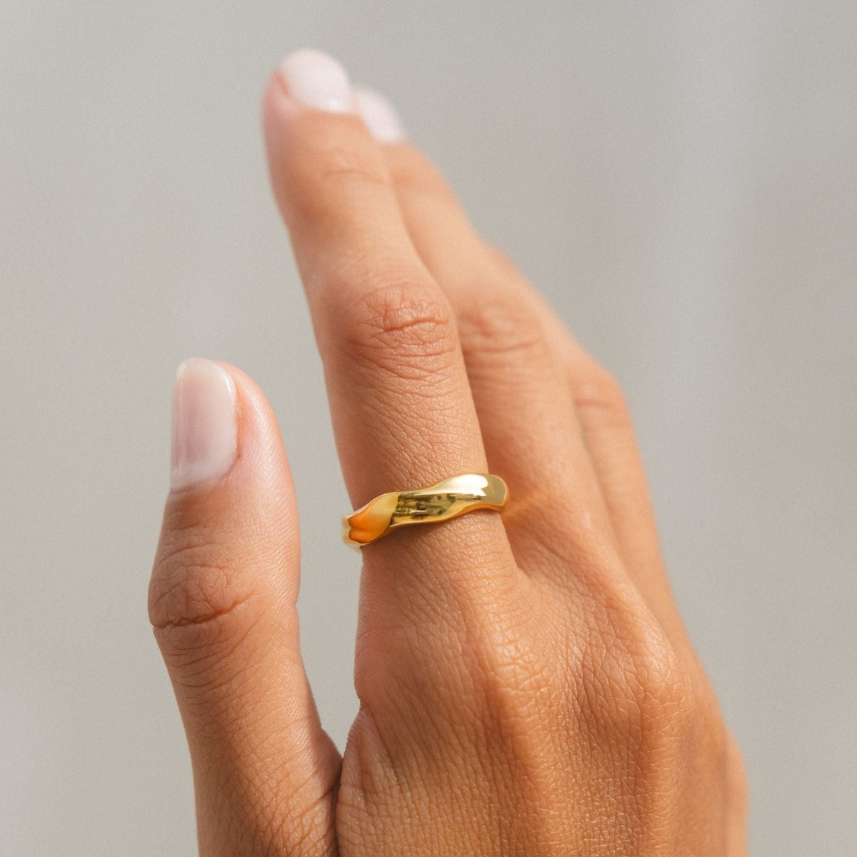 Bague Épaisse Forme Organique Femme Acier Inoxydable