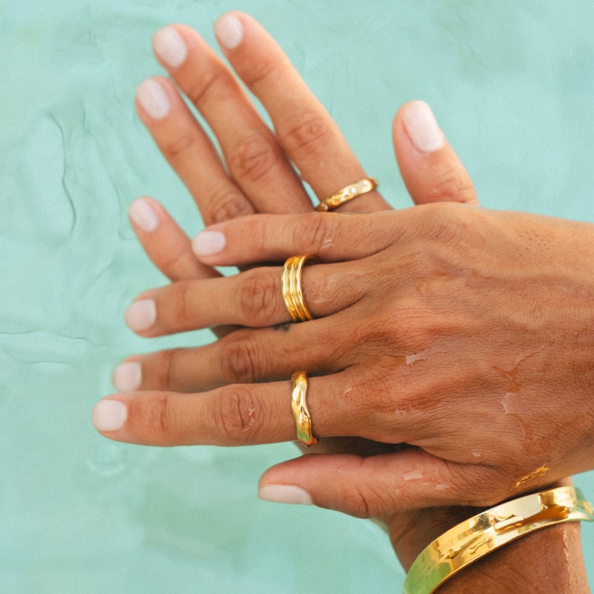 Bague Épaisse Forme Organique Femme Acier Inoxydable