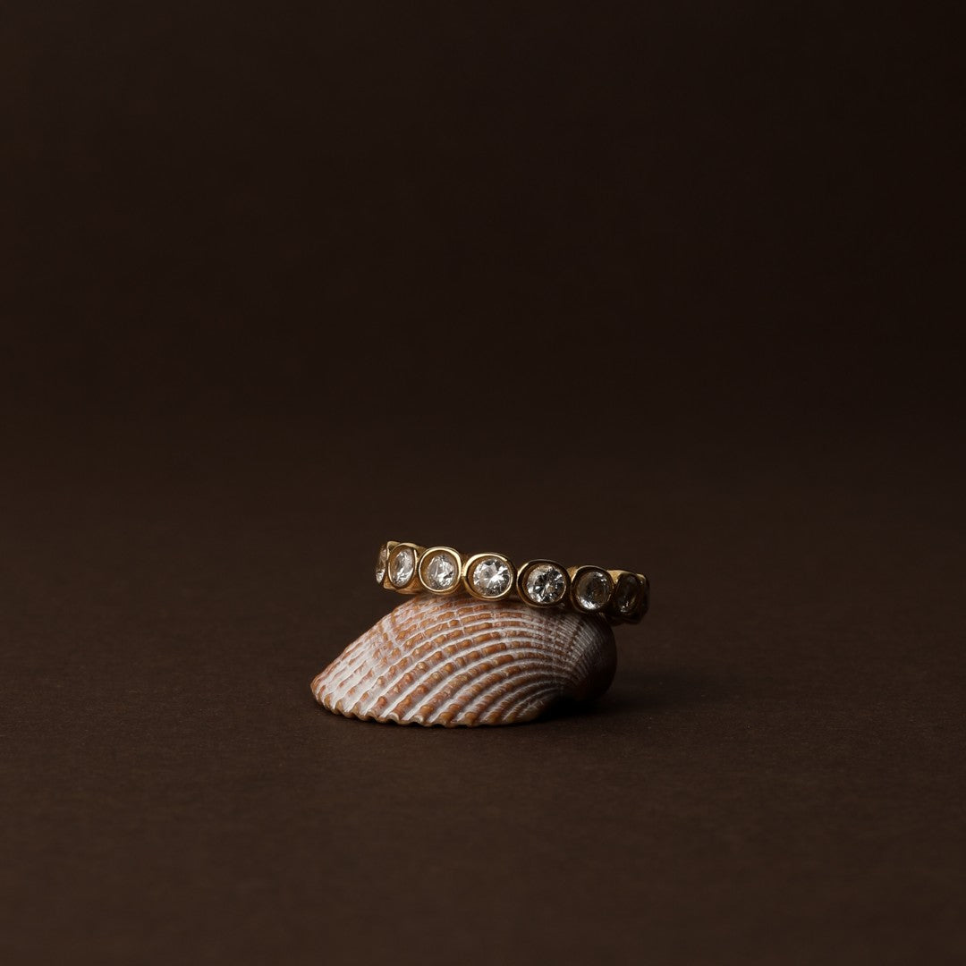Bague Éternité Zircons Sertis Clos Femme Acier Inoxydable