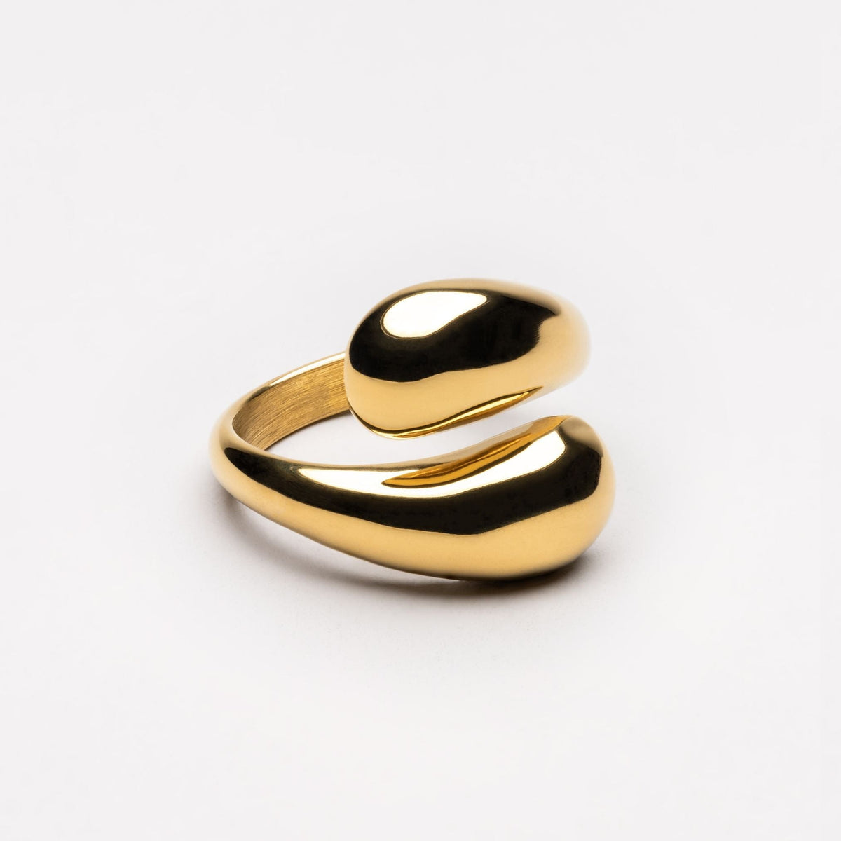 Bague Ouverte Double Goutte Femme Acier Inoxydable