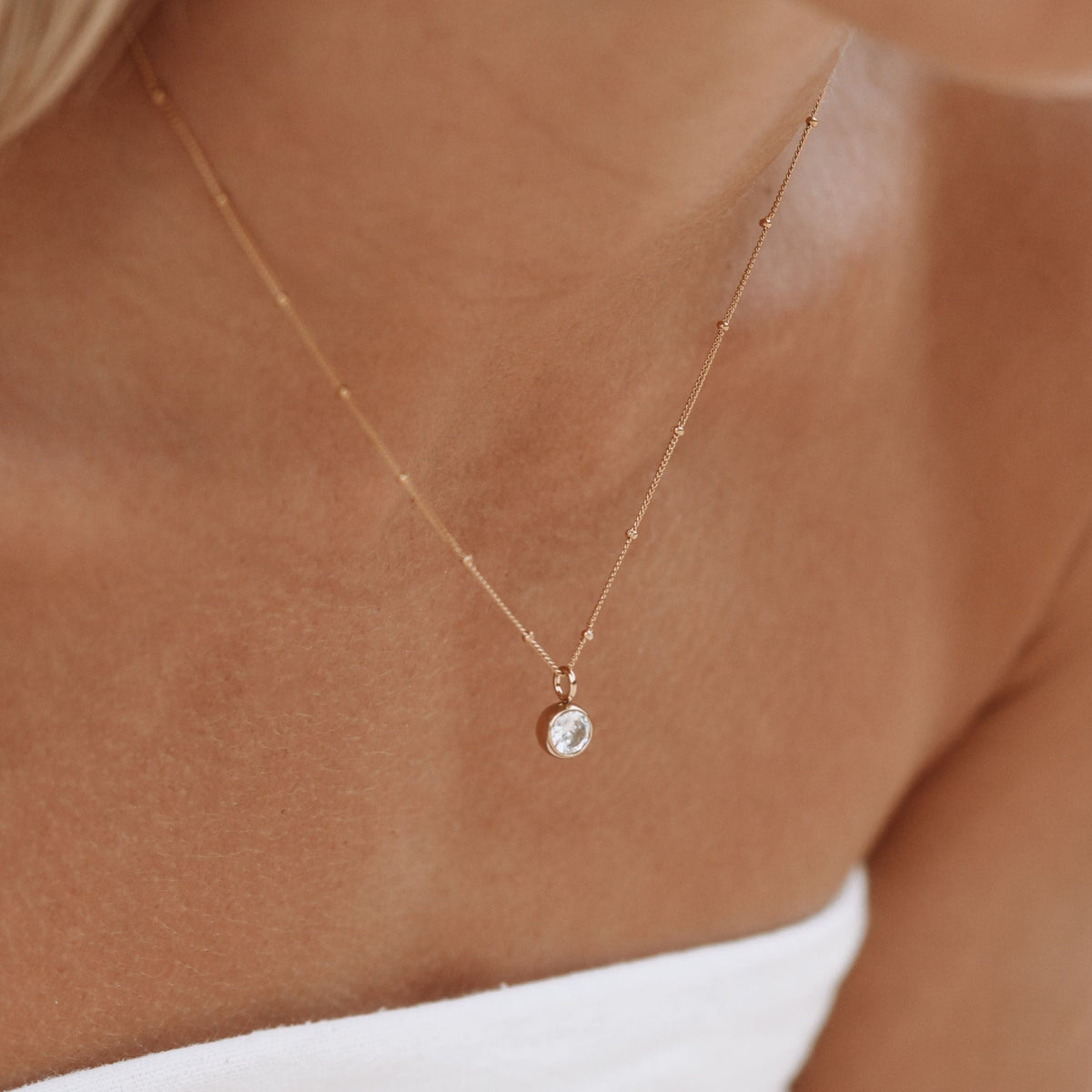 Collier Pierre de Naissance Femme Acier Inoxydable