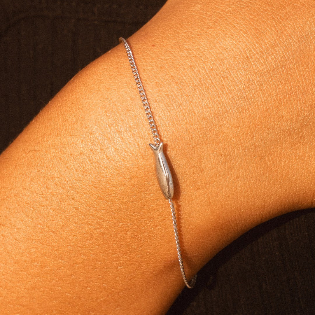 Bracelet Chaîne Fine Poisson Femme Acier Inoxydable