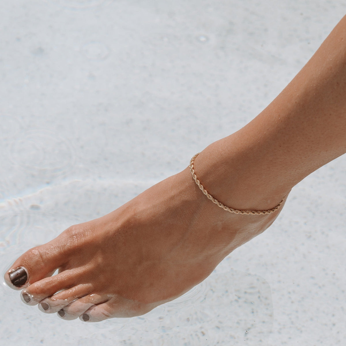 Bracelet de Cheville Maille Corde Femme Acier Inoxydable