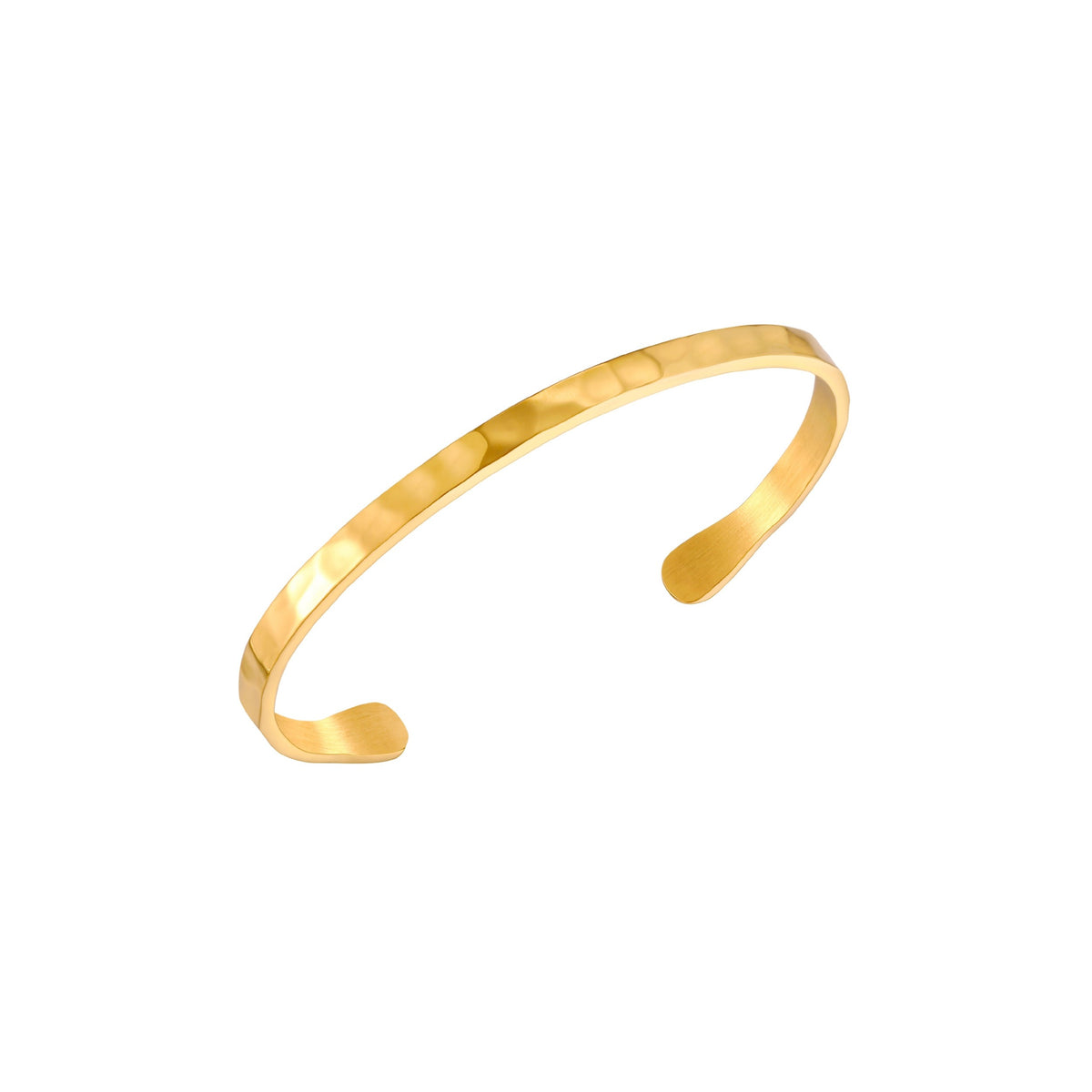Bracelet Jonc Ouvert Martelé Femme Acier Inoxydable