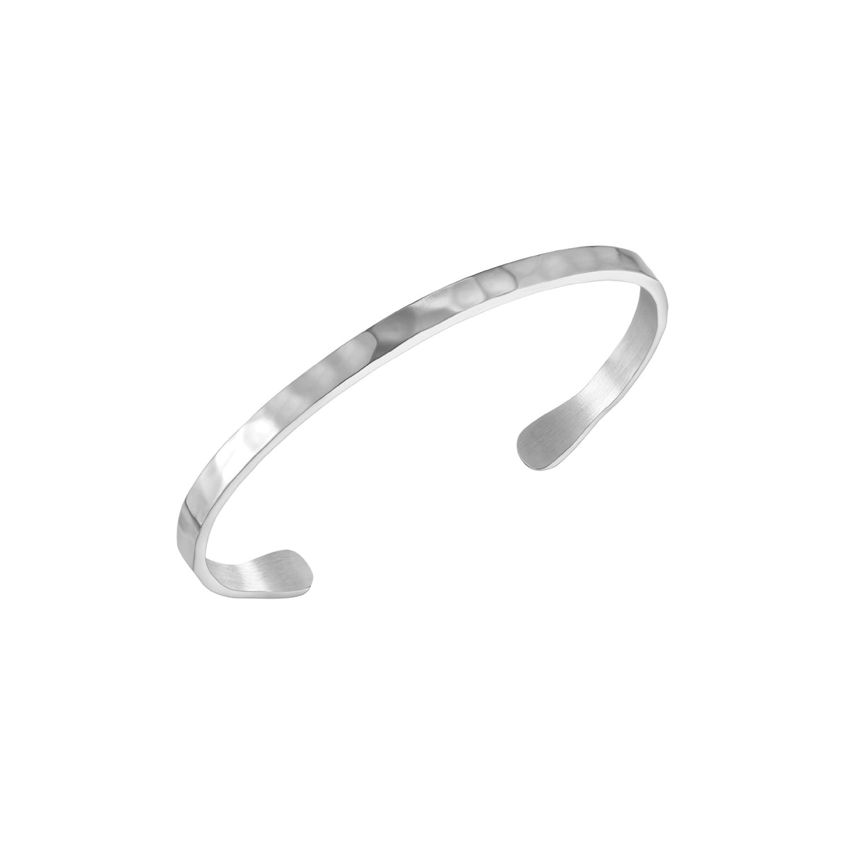 Bracelet Jonc Ouvert Martelé Femme Acier Inoxydable