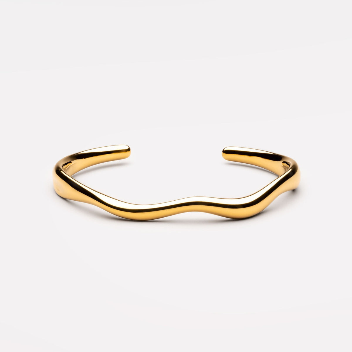 Bracelet Jonc Ouvert Ondulé Femme Acier Inoxydable