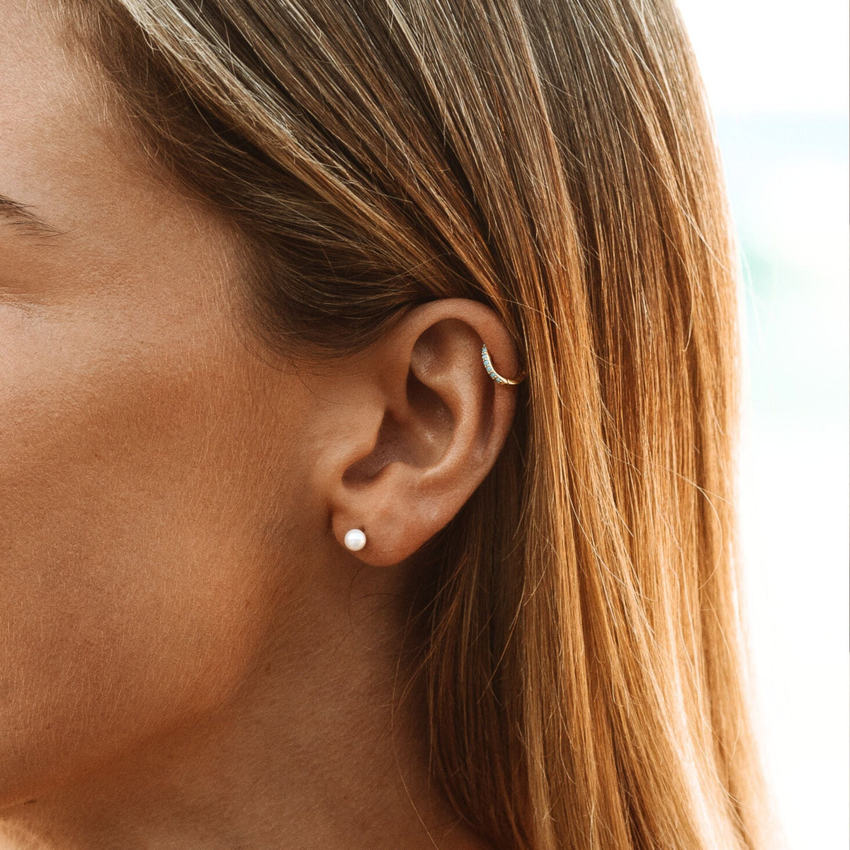 Clous d'Oreilles Perle d'Eau Douce 4 mm Femme Acier Inoxydable