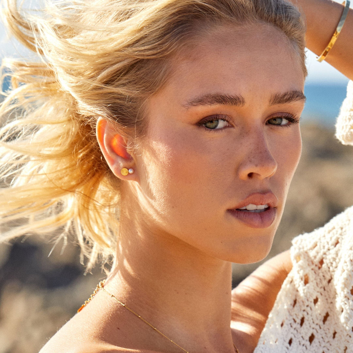 Clous d'Oreilles Perle d'Eau Douce 4 mm Femme Acier Inoxydable