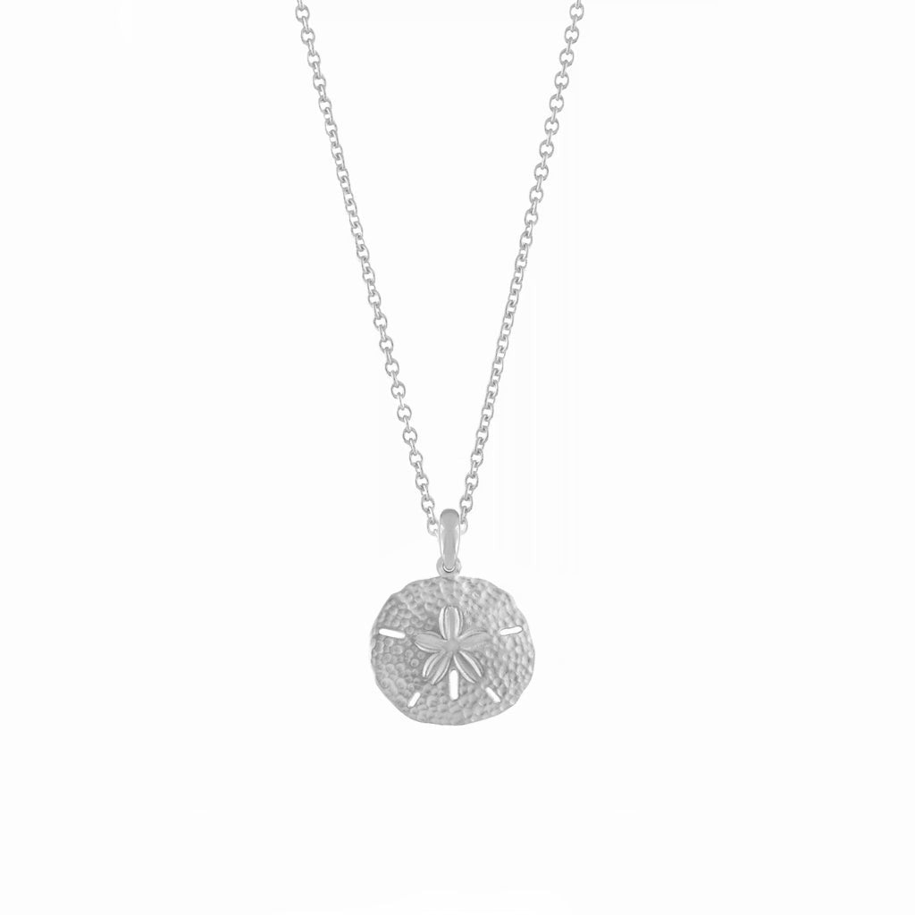 Collier Médaille Martelée Fleur Femme Acier Inoxydable