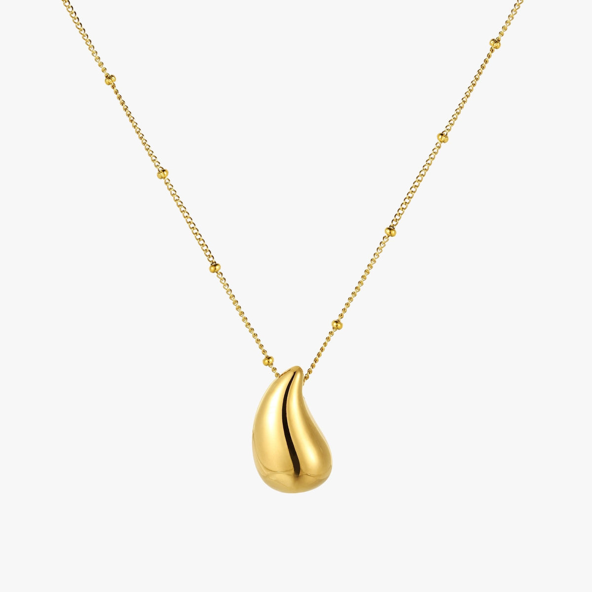 Collier Pendentif Goutte Bombée Femme Acier Inoxydable
