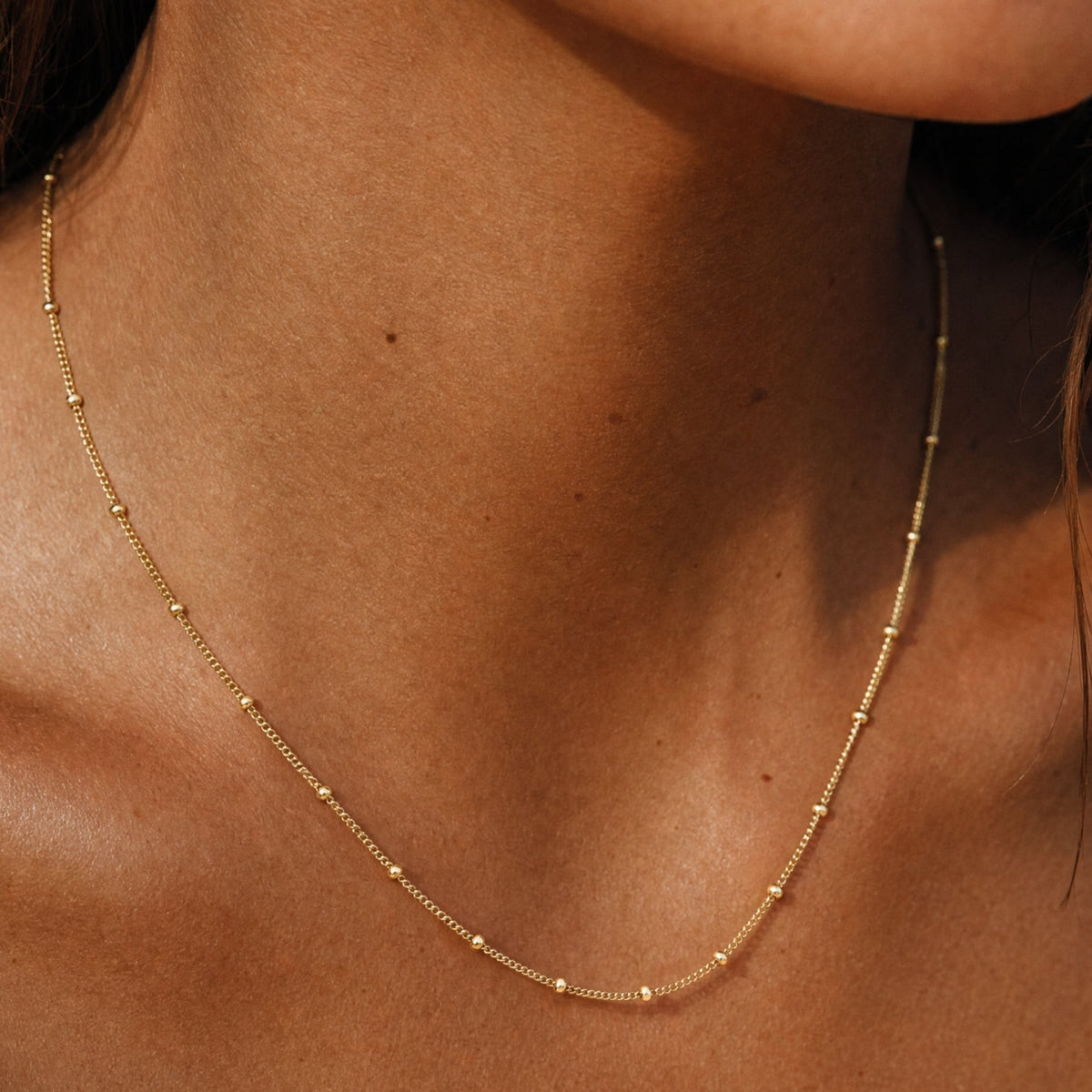 Collier Ras de Cou Chaîne Satellite Femme Acier Inoxydable