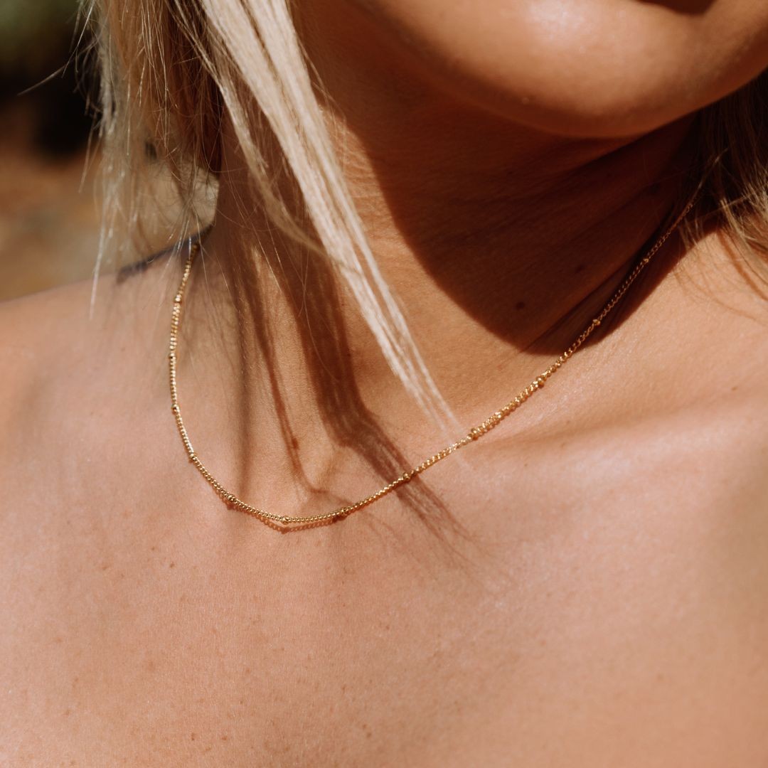 Collier Ras de Cou Chaîne Satellite Femme Acier Inoxydable