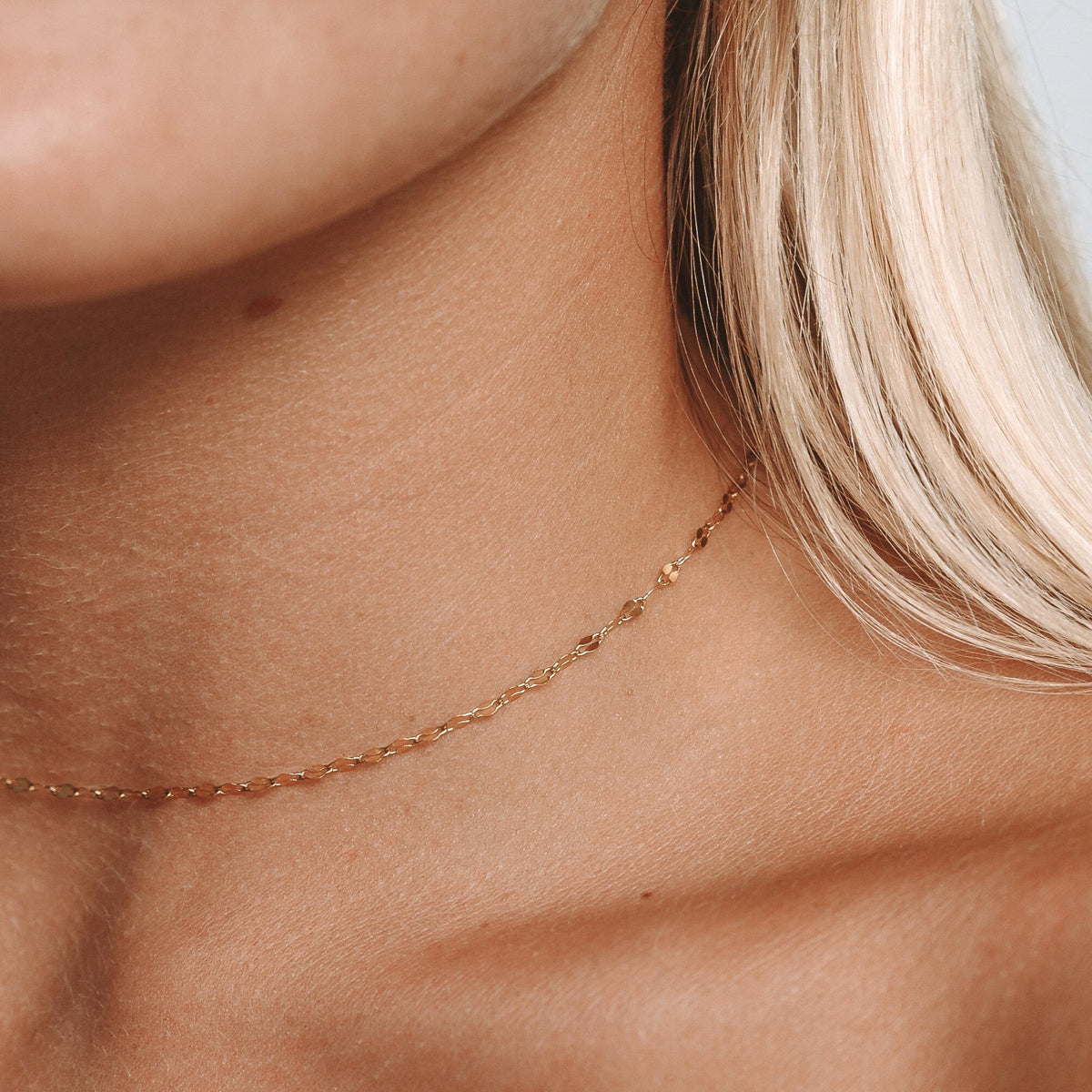 Collier Ras de Cou Chaîne Scintillante Femme Acier Inoxydable
